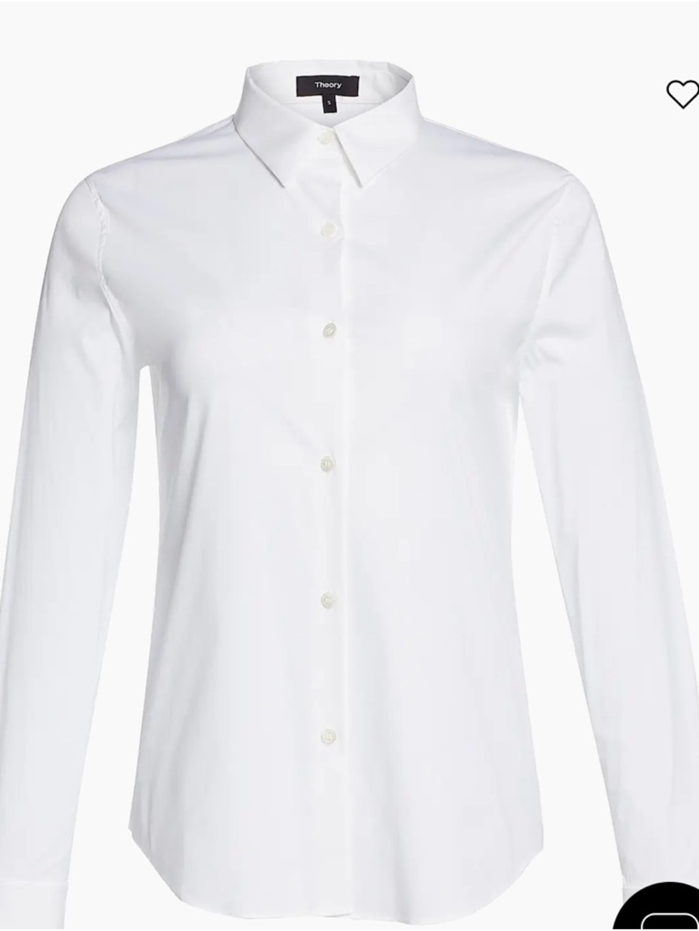 NWOT Theory Tenia Luxe Cotton Shirt